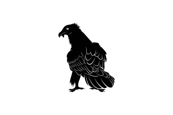 Bearded Vulture Bird Silhouette Vector Illustration Abstract — 스톡 벡터