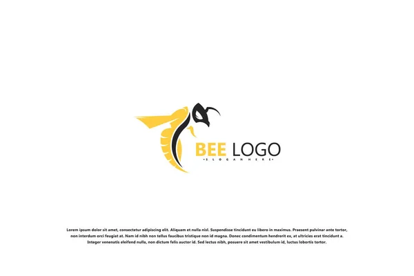 Ikona Logo Pszczoły Wektor Projekt Ilustracji Pszczoła Zwierząt Logo Nowoczesna — Wektor stockowy