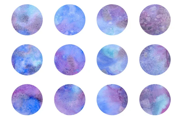 Watercolor Spots Blue Violet Color Any Your Designs Ideas — Stock Photo, Image