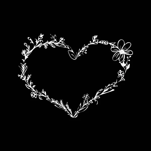 Decorative Heart Black Background — ストックベクタ