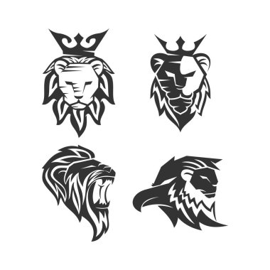 Aslan Başlı Maskot Amblem Şablonu Modern 