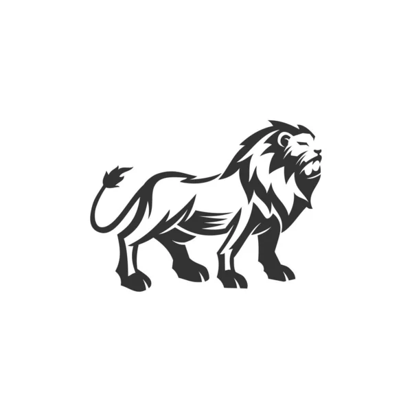 Desenho Mascote Emblema Ilustração Leão Modelo — Vetor de Stock
