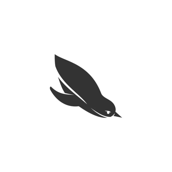 Pingüino Emblema Natación Icono Plantilla Ilustración Aislado — Vector de stock