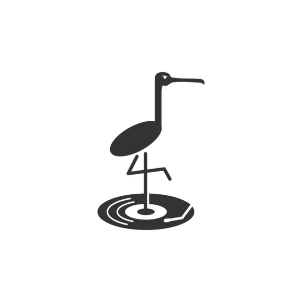 Stork Music Disc Jockey Entertainment Icon Illustration Template — Stock Vector