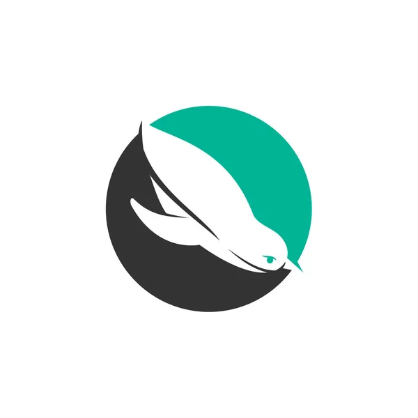 Pinguin Schwimmen Emblem Ikone Illustration Vorlage Isoliert — Stockvektor