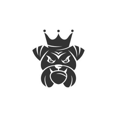 Crown Illustration Şablon ikonu ile Bulldog Face
