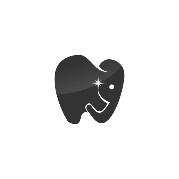 Elefante Dientes Dentales Ilustración Plantilla Icono Aislado — Vector de stock