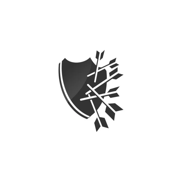 Escudo Flechas Protección Seguridad Ilustración Plantilla Icono — Archivo Imágenes Vectoriales