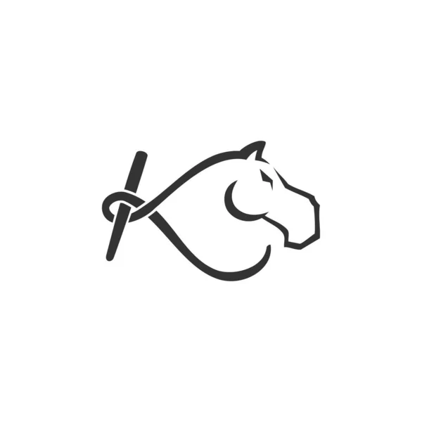 Znak Ikona Šablony Kůňové Písmeno Izolovaný — Stockový vektor