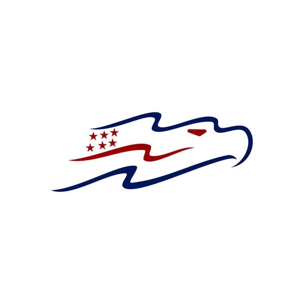 Americká Eagle Patriotic Illustration Icon Template — Stockový vektor