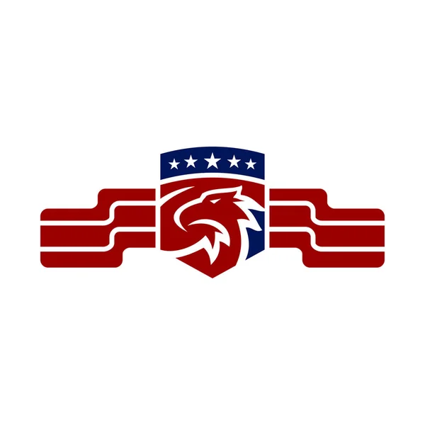 Americká Šablona Eagle Patriotic Icon Ilustration — Stockový vektor