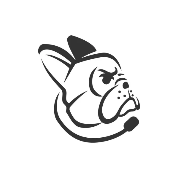 French Bulldog Head Icon Illustration Template Mascot — Stock Vector