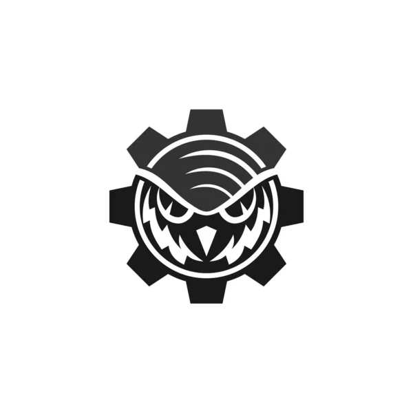 Owl Gear Machine Icon Brand Template Isolated — Stock vektor