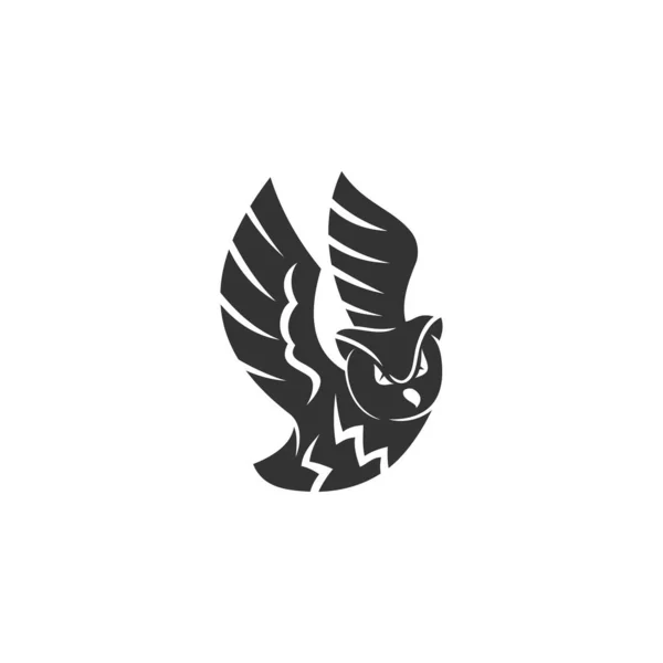 フクロウの羽ばたきアイコンテンプレート 絶縁ブランド — ストックベクタ