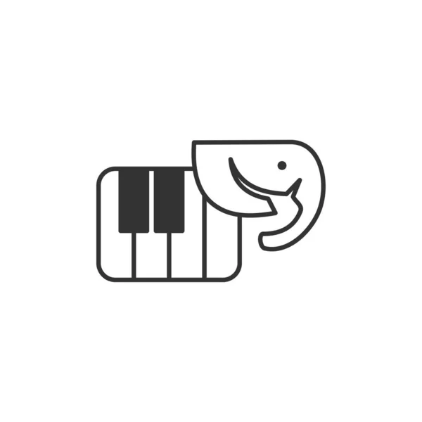 Elephant Μουσική Πιάνο Εικονογράφηση Εικόνα Μάρκα — Διανυσματικό Αρχείο