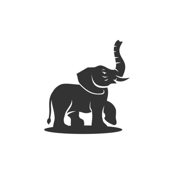 Elephant Standing Illustration Icon Brand Isolated — стоковый вектор