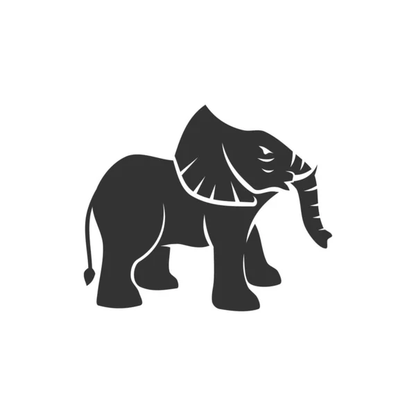 Elephant Standing Illustration Icon Brand Isolated — стоковый вектор