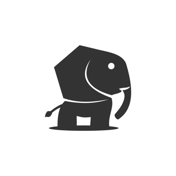 Elephant Standing Illustration Icon Brand Isolated — стоковый вектор