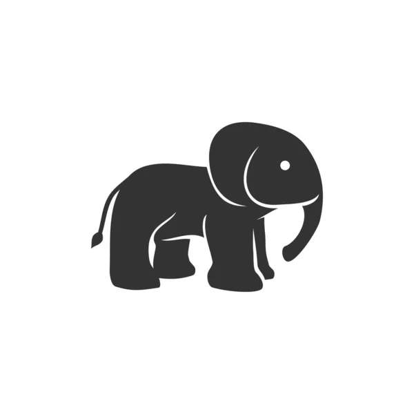Слон Стоїть Ілюстрація Ікона Торгова Марка Ізольовані — стоковий вектор