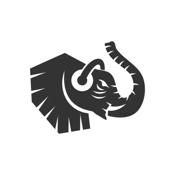 Auriculares Elefante Ilustración Icono Marca Aislar — Vector de stock