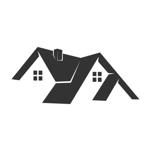 Real Estate Home Roof Icon Illustration Brand Company — Vector de stock