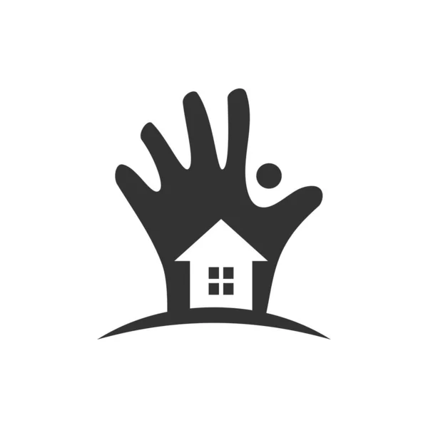 Real Estate Hand Together Icon Illustration Brand Company — стоковый вектор