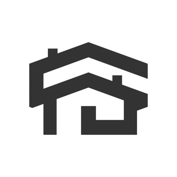 Real Estate Home Icon Illustration Brand Company — Vetor de Stock