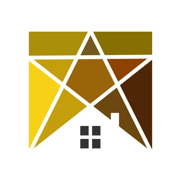 Real Estate Star Success Icon Illustration Brand Company — стоковый вектор