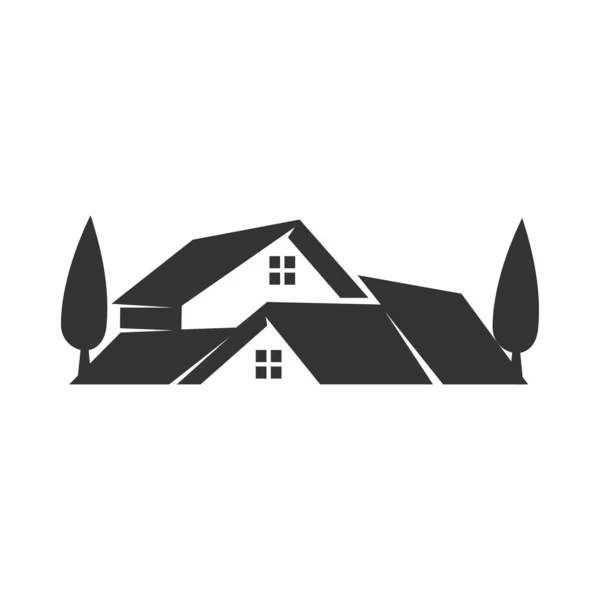 Real Estate House Tree Icon Illustration Brand Company — Wektor stockowy