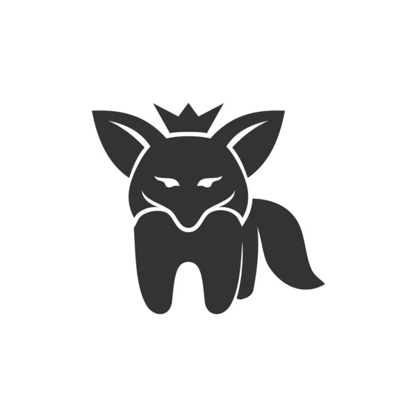 Fox Crown Icono Pie Ilustración Identidad Marca — Archivo Imágenes Vectoriales