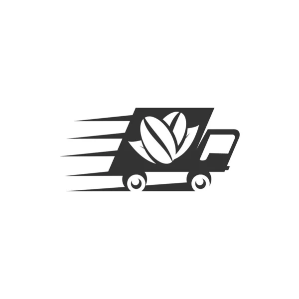 Camión Café Entrega Icono Ilustración Identidad Marca — Vector de stock