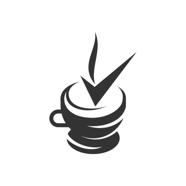 Café Comprobar Icono Recomendado Ilustración Identidad Marca — Vector de stock