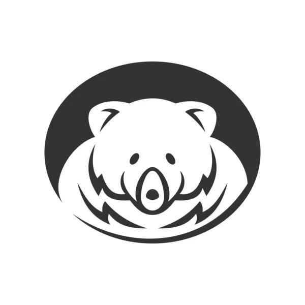 Bear Head Circle Icon Illustration Markenidentität — Stockvektor