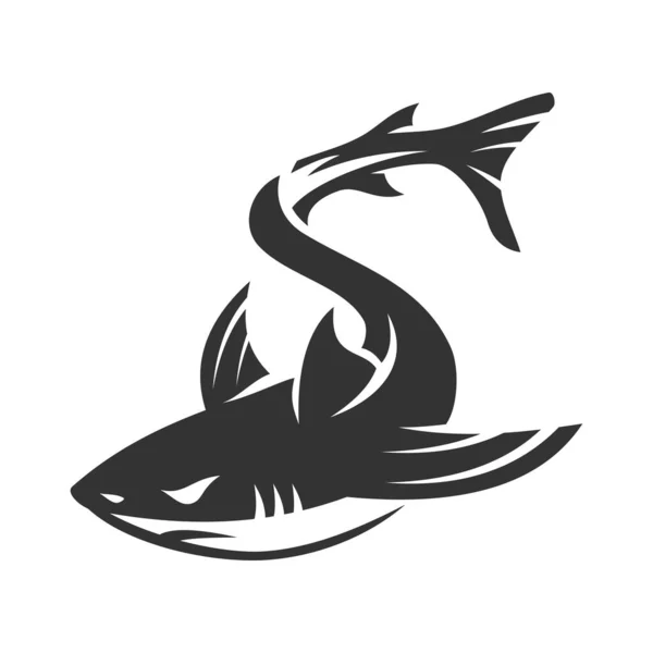 Ikona Ikony Žraloka Ilustrace Identita Značky — Stockový vektor