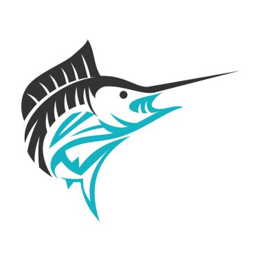 Kılıçbalığı işi Simge İllüstrasyon Marka Kimliği