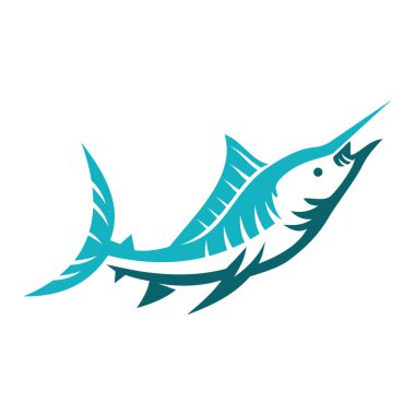 Kılıçbalığı işi Simge İllüstrasyon Marka Kimliği