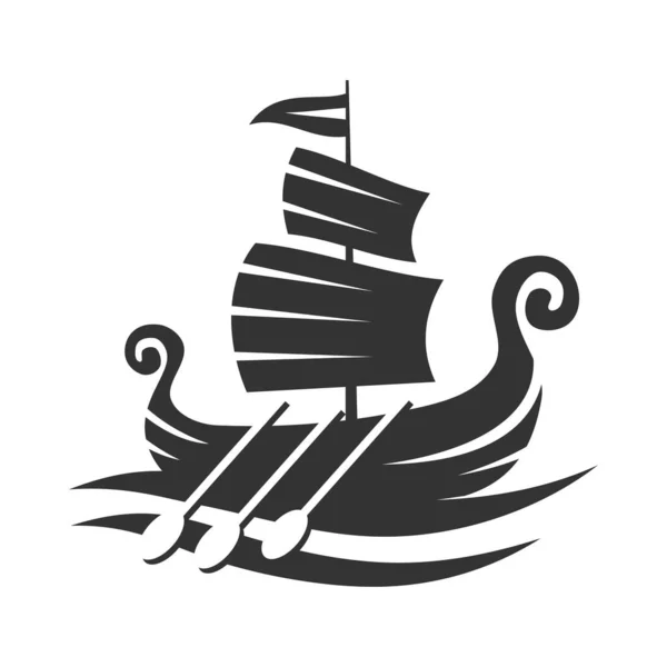 Hajó Hajó Jacht Logó Ikon Illusztráció Márka Identitás — Stock Vector