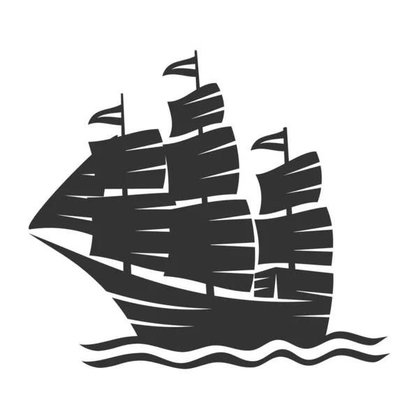 Logo Jachtu Łodzi Ikona Ilustracja Tożsamość Marki — Wektor stockowy