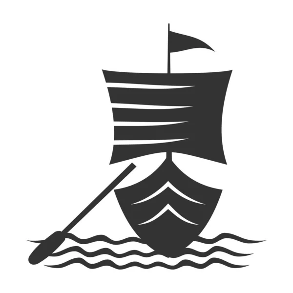 Boot Schiff Yacht Logo Icon Illustration Markenidentität — Stockvektor