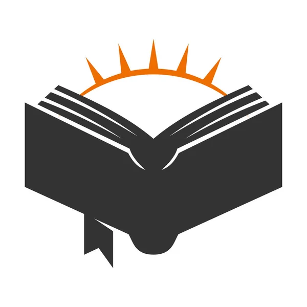 Book Sun Logo Icon Illustration Brand Identity — Stock Vector