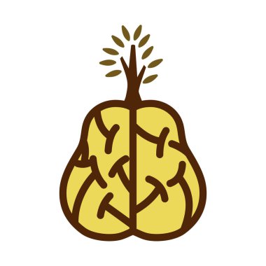 Ağaç beyni logosu Simge İllüstrasyonu Marka Kimliği