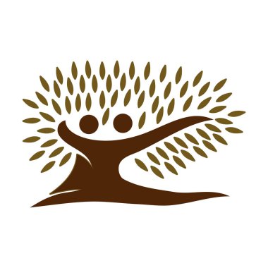 Ağaç ekolojisi çalışanları simge resimli marka kimliği logosu