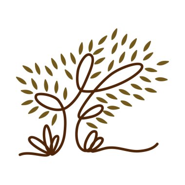 Ağaç imzalı el simge simgesi çizimi Marka Kimliği