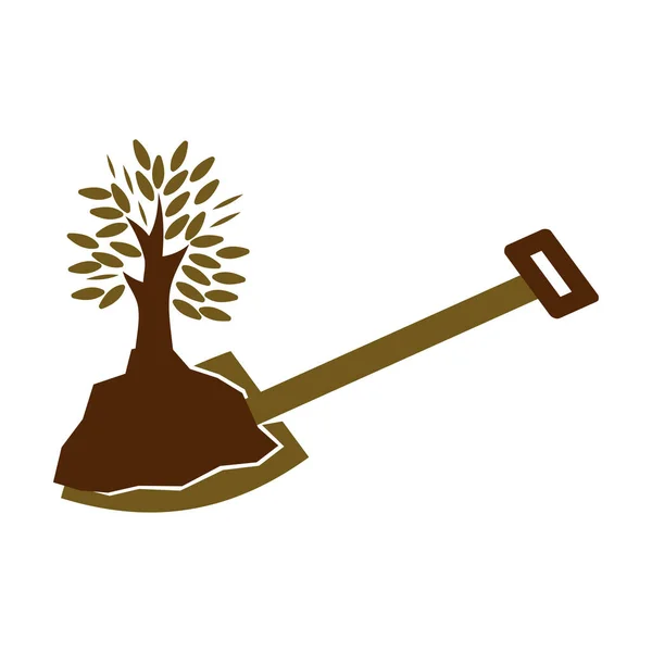 Jardim Logotipo Árvore Icon Ilustração Marca Identidade — Vetor de Stock