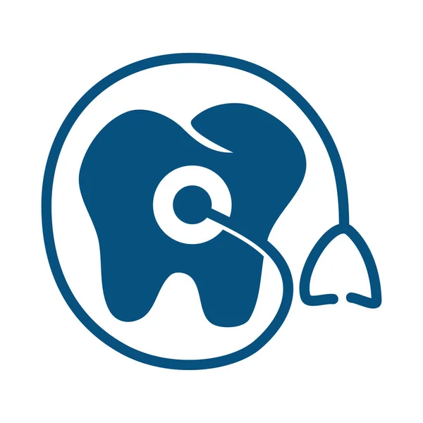 Stethoscope Dental Logo Design Icon Illustration Brand Identity — Vettoriale Stock