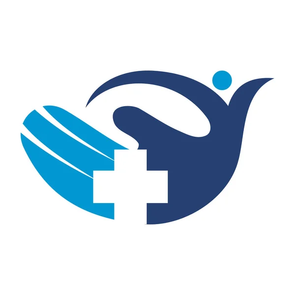 Люди Hand Medical Health Care Логотип Icon Illustration Brand Identity — стоковый вектор