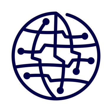 dijital teknoloji dünya logosu simge resimleme marka kimliği