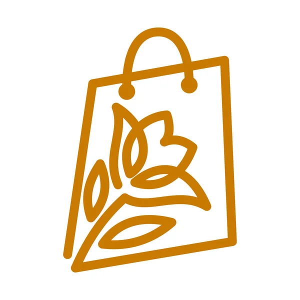 Blume Einkaufen Logo Icon Illustration Markenidentität — Stockvektor