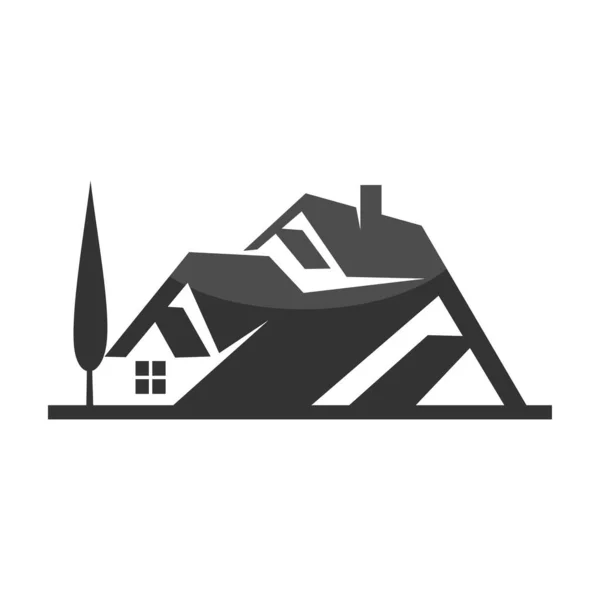 Logo Real Estate Rooftop Home Logo — Vector de stock