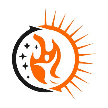 Yağ kaybı gündüz gece logo şablonu izole edildi